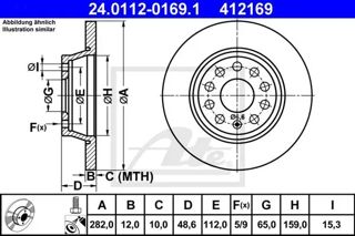 ATE Fren Dıskı Arka Takım 282x12mm 5/112 Passat 06-15