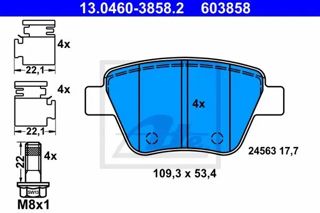 ATE Fren Balata Arka Bosch Sıstem Caddy 11-15 Jetta 11/09-10