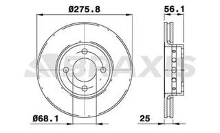 BRAXIS Fren Diski Ön Takım Havalı 276x25mm 4/108 2,8 A80 1992-1996