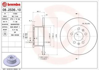 BREMBO Fren Diski Ön 278x13mm 5/112 T2 1968-1979