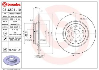 BREMBO Fren Diski Arka Takım 300x12mm 5/112 Passat 15-