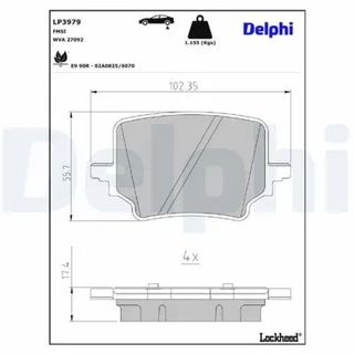 DELPHI Fren Balata Arka Passat 2024- Tiguan 2024- Superb 2024- Kodiaq 2024-