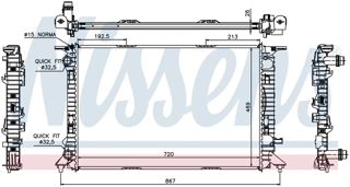 NISSENS Radyatör 720x469x26 Düz Vites A4 08-15 A6 11-18 A5 08-17 Q5 09-18