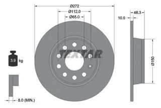 TEXTAR Fren Diski Arka Takım 272x10mm 5/112 Scirocco Golf7