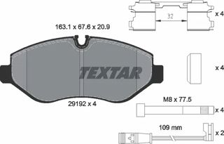 TEXTAR Fren Balata Ön İnce Teker/tek Teker Fişli Crafter 06-16 Sprinter 06-17
