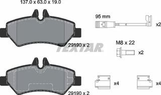 TEXTAR Fren Balata Arka İnce Teker/tek Teker Fişli Crafter 06-16 Sprinter 06-17