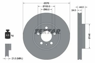 TEXTAR Fren Diski Ön Takım 276x24mm Polo 18- T-cross 19- İbiza 18- Fabia 22-