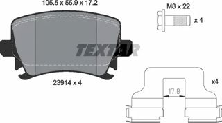 TEXTAR Fren Balata Arka Caddy 04-11 Jetta 06-09 Passat 06-15