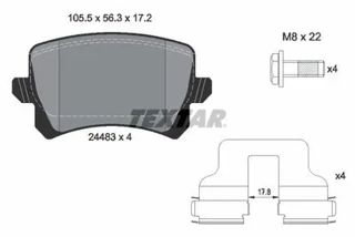 TEXTAR Fren Balata Arka Caddy 04-11 Jetta 06-09 Passat 06-15