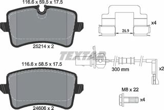 TEXTAR Fren Balata Arka Fişli A8 2010-2017