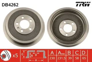 TRW Kampana Arka 230x32mm Octavia A4 2001-2011 Roomster 2006-2015 Polo 2010-2014