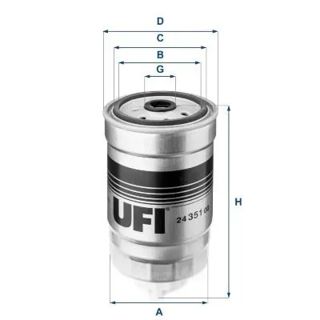 UFI Mazot Filtresi Vidalı 1,6d 1,6td Golf1 Jetta1 Passat A80 A100