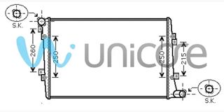 UNICORE Radyatör 650x398x32 1,9tdi Bls Düz Vites 2,0tdi Bmm Caddy 04 Passat 06+