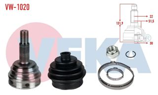 VEKA Aks Kafası Dış Sekmansız 1,6 Aee 1,4 Ahw Polo Hb 95-02 1,9d 1y Caddy 96-03