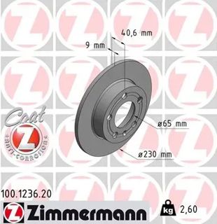ZIMMERMANN Fren Diski Arka Takım 232x9mm 5/112 Golf4 Bora Polo 02-