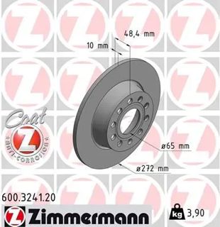 ZIMMERMANN Fren Diski Arka 272x10mm 5/112 Scirocco Golf7