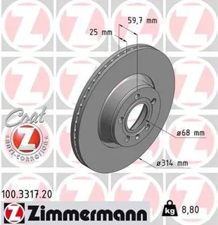 ZIMMERMANN Fren Diski Ön Takım 314x25mm 5x112 2,0tdi A6 2005-2011