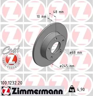 ZIMMERMANN Fren Diski Arka 245x10mm 5/112 A4q 95-01 Passat 4çeker 00-05
