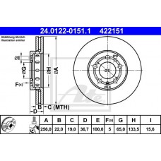 FREN DİSKİ ÖN TAKIM 256X22MM 5/100 GOLF4 A3 OCTAVİA A4 POLO 02-