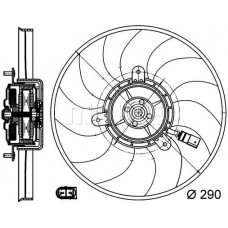 FAN MOTORU SAĞ KÜÇÜK 295MM 200W GOLF5 JETTA PASSAT CADDY